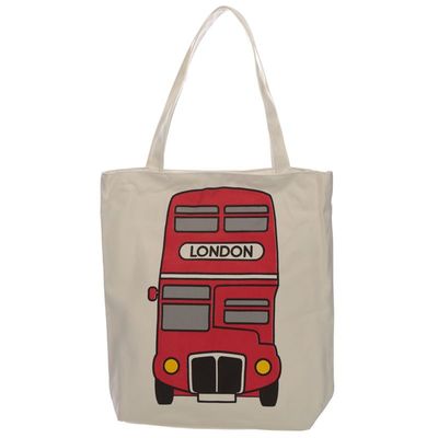 London Bus Baumwolltasche mit Reissverschluss