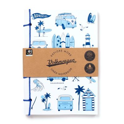 Volkswagen VW T1 Bulli Explore Steinpapier A5 liniertes Notizbuch