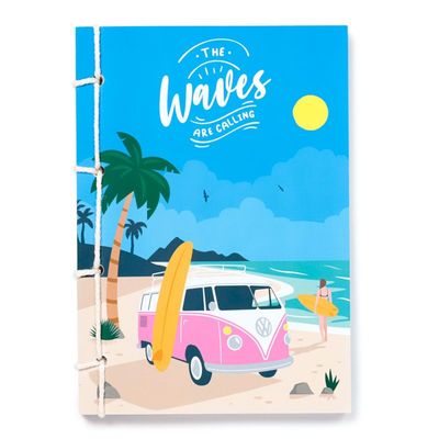 Waves Volkswagen VW T1 Bulli Steinpapier A5 liniertes Notizbuch