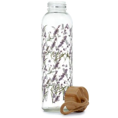 Pick of the Bunch Lavendel Wasserflasche - Glas & Bambus