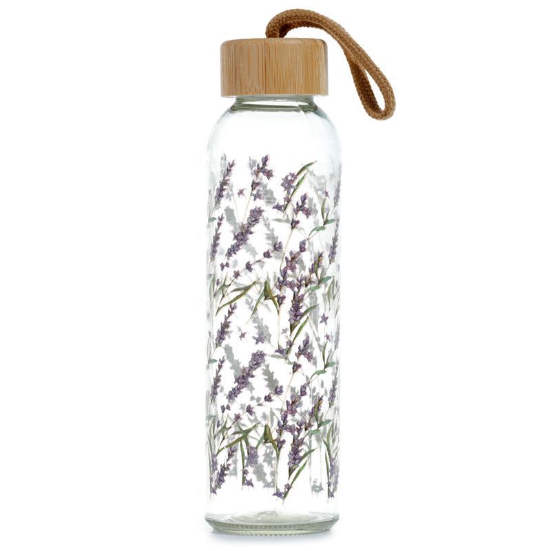Pick of the Bunch Lavendel Wasserflasche - Glas &amp; Bambus