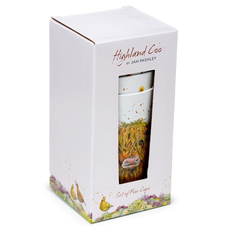 Jan Pashley Highland Coo Cow 4er Set Picknickbecher RPET 450ml