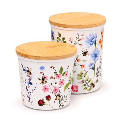 Nectar Meadows Bienen 2er Set Vorratsdosen RPET &amp; Bambus - K/M