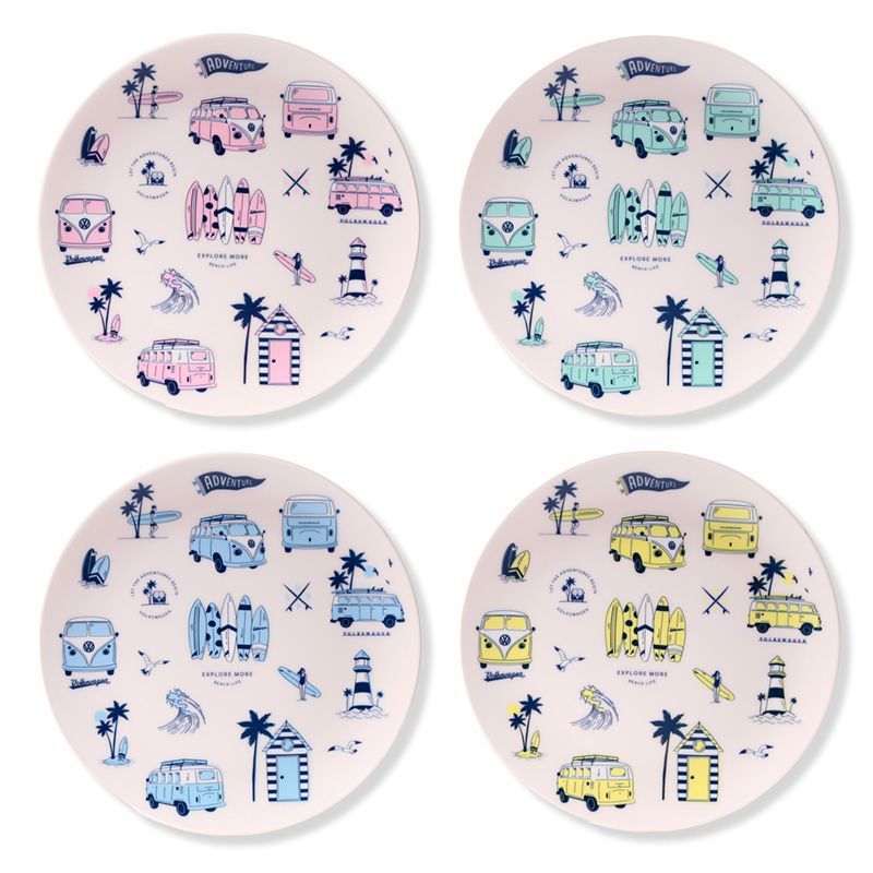 Volkswagen VW T1 Bulli Explore 4er Set Picknickteller RPET