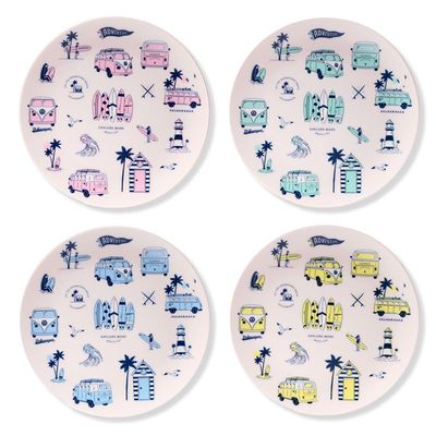 Volkswagen VW T1 Bulli Explore 4er Set Picknickteller RPET