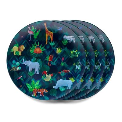Animal Kingdom Tierwelt 4er Set Picknickteller RPET