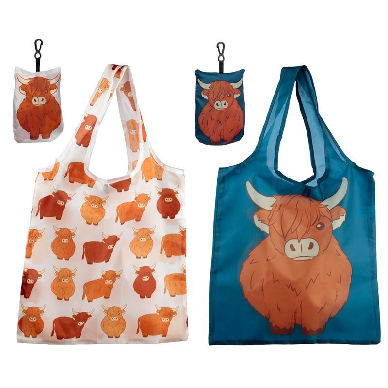 Faltbare wiederverwendbare Einkaufstasche - Highland Coo Kuh