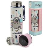 Pusheen Gamer Trinkflasche mit Digital Thermometer