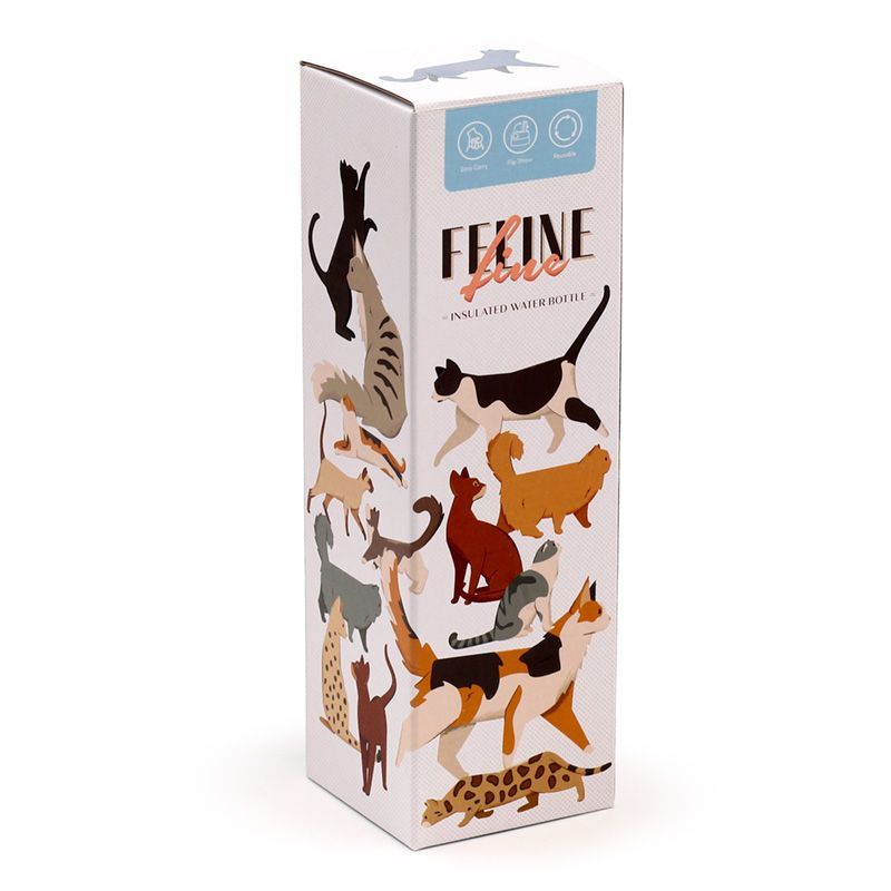 Feline Fine Katzen Heiss & Kalt Klappverschluss Trinkflasche 500ml