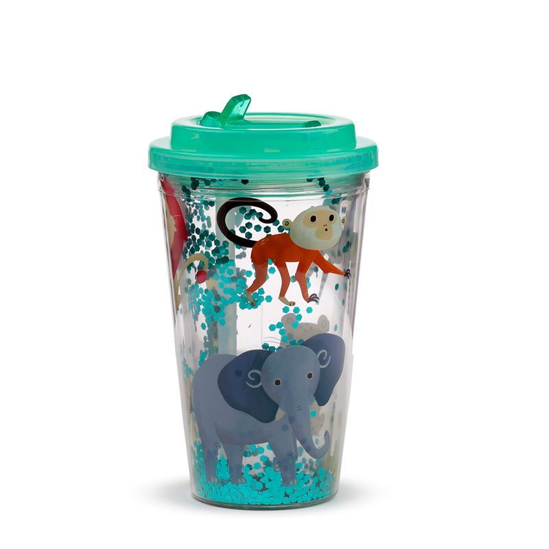 Zooniverse Becher mit Flip-Strohhalm & Deckel 500ml