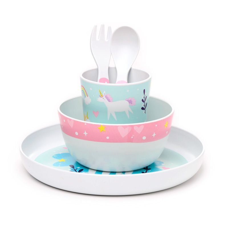 Einhorn-Zauber Kinder Geschirr 5er Set