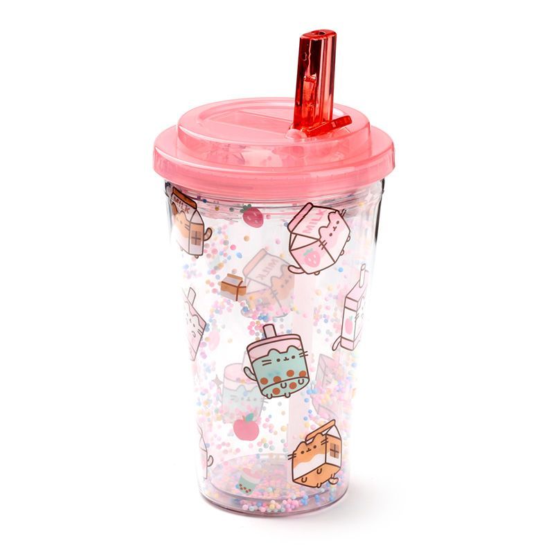 Pusheen Sips Becher mit Flip-Strohhalm &amp; Deckel 500ml