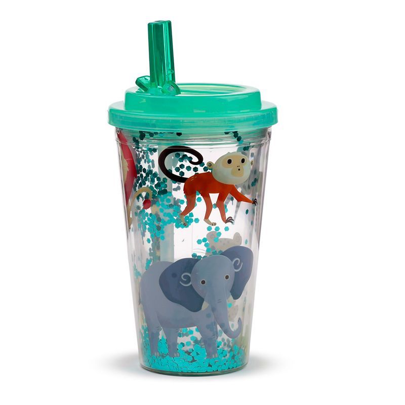 Zooniverse Becher mit Flip-Strohhalm &amp; Deckel 500ml