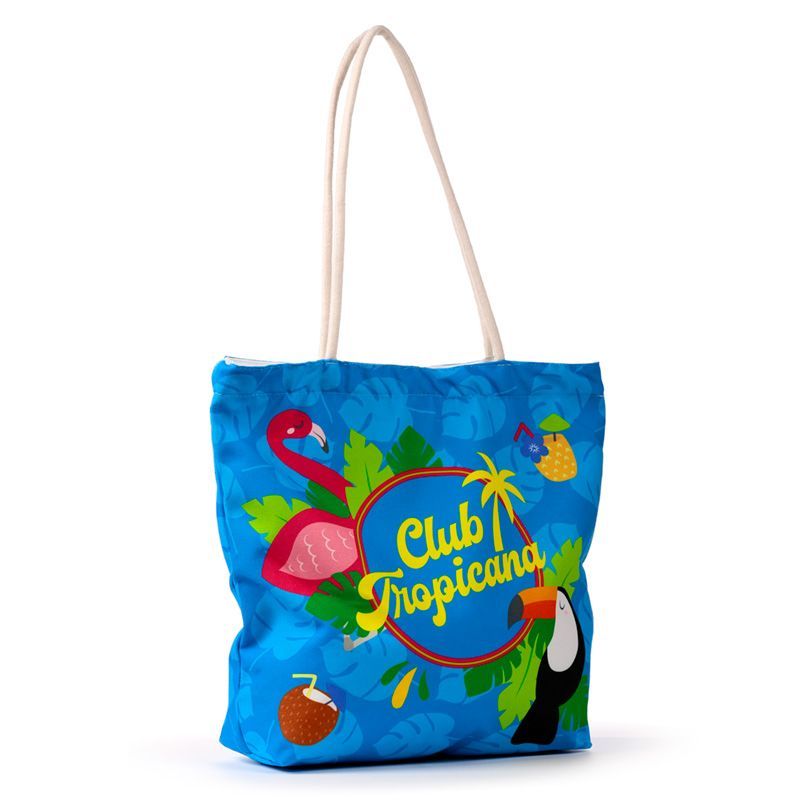 Flamingo Club Tropicana Strandtasche aus Segeltuch