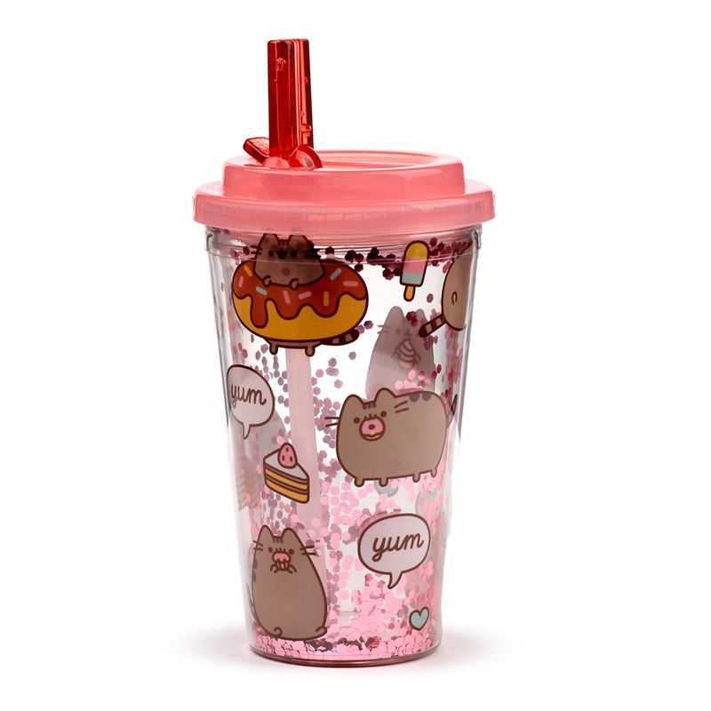 Pusheen Foodie Becher mit Flip-Strohhalm &amp; Deckel 500ml