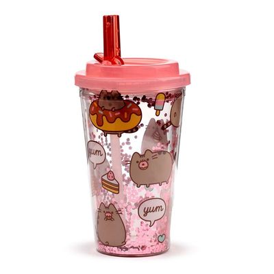 Pusheen Foodie Becher mit Flip-Strohhalm &amp; Deckel 500ml