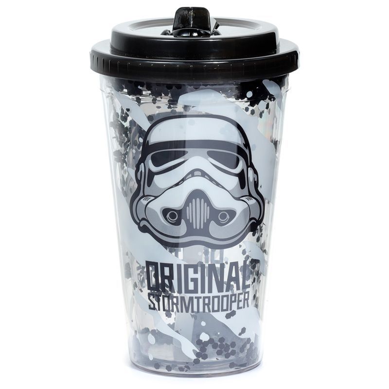The Original Stormtrooper Becher mit Flip-Strohhalm &amp; Deckel 500ml