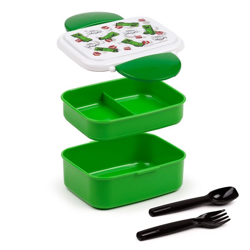 Minecraft Creeper &amp; TNT Clip-Verschluss Stapelbare Bento Lunch Box mit Besteck