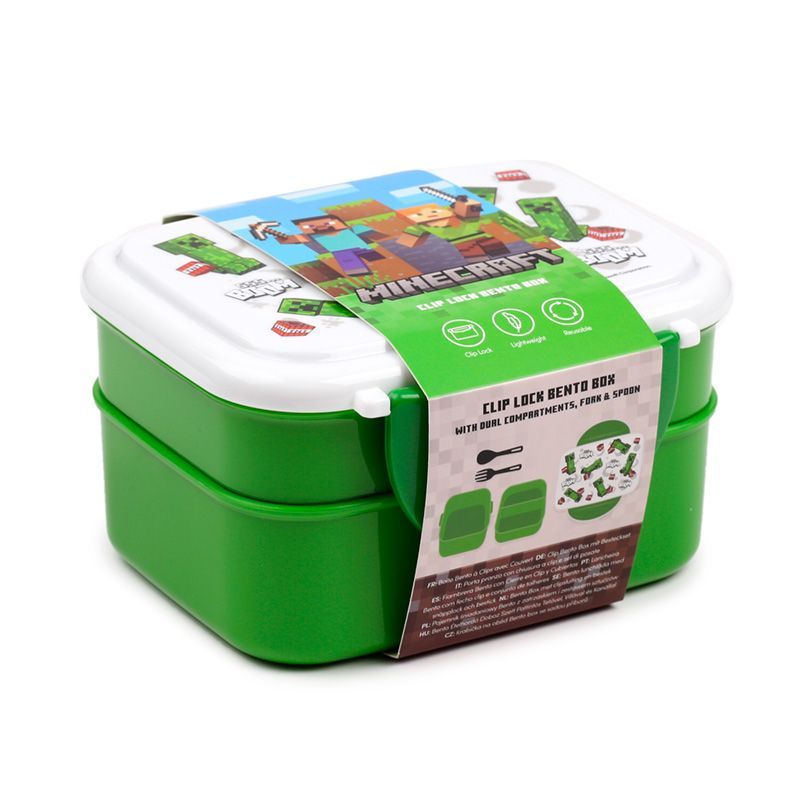Minecraft Creeper &amp; TNT Clip-Verschluss Stapelbare Bento Lunch Box mit Besteck