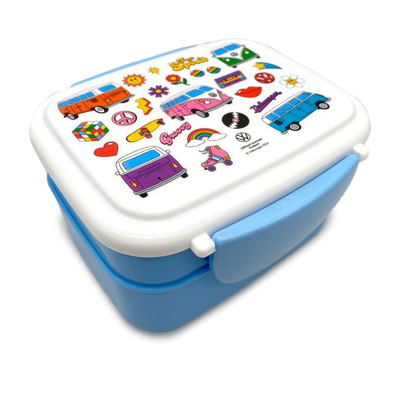 Volkswagen VW T1 Camper Bus Retro Clip-Verschluss Stapelbare Bento Lunch Box mit Besteck
