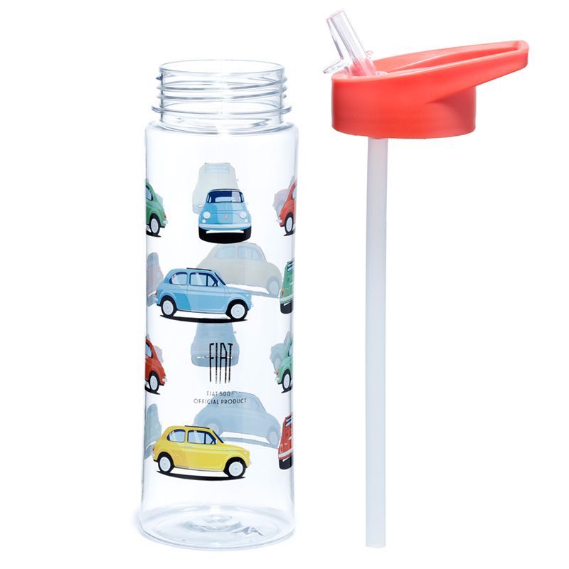 Fiat 500 Retro Wasserflasche aus bruchsicherem Tritan-Kunststoff 550ml