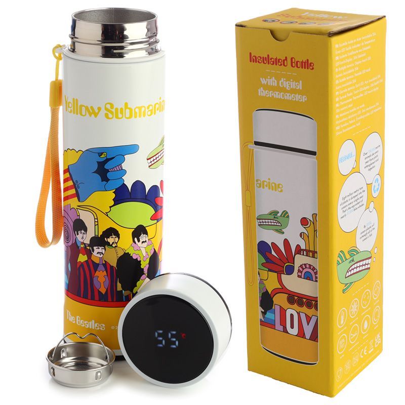 The Beatles Yellow Submarine Trinkflasche mit Digital Thermometer