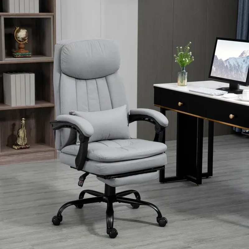 Bürostuhl mit Massage- &amp; Heizfunktion, verstellbar, bis 120 kg, 66 x 67 x 110-118 cm Grau