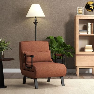 Cabrio-Schlafsofa Klappsessel Schlafcouch Sofabett 5-Positionen-Liegestuhl Kaffeebraun