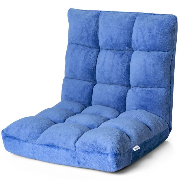 Bodenstuhl verstellbar – Bodensessel, Bodenkissen, Meditationsstuhl, Blau