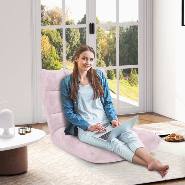 Bodenstuhl Faltbares Lazy Sofa Faul Tatami Bodenkissen Hellrosa