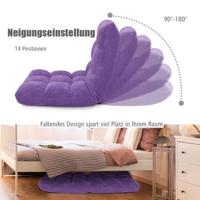 Bodenstuhl Faltbares Lazy Sofa Faul Tatami Bodenkissen Lila