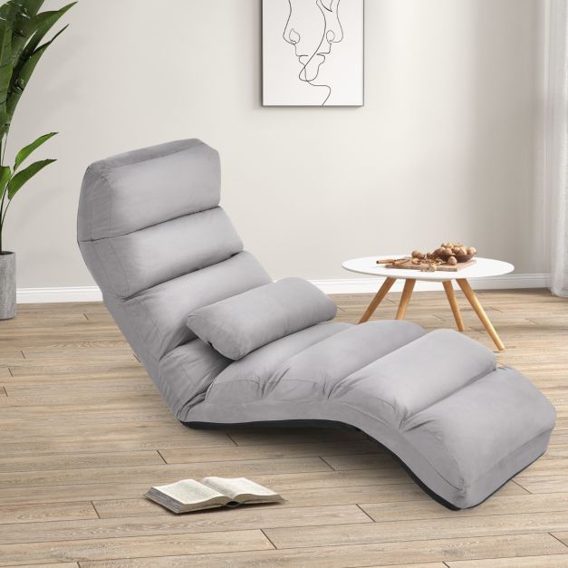 5-fach Einstellbare Relaxliege / Relaxsessel Grau