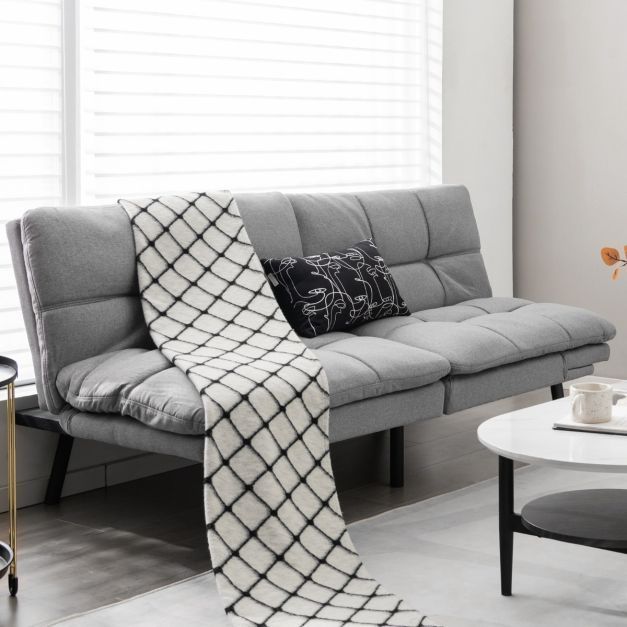 Klappbares Schlafsofa mit Schlaffunktion Schlafcouch Grau