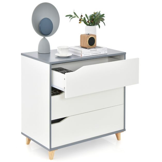 Moderne Kommode mit Schubladen Sideboard Schubladenschrank für Schlafzimmer &amp; Garderobe Weiss