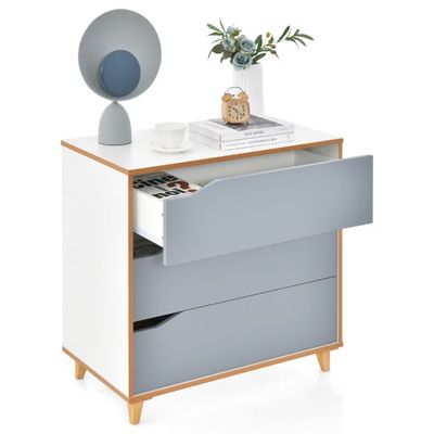 Kommode mit Schubladen Sideboard Holz Schubladenschrank für Schlafzimmer 75 x 42 x 75 cm Grau