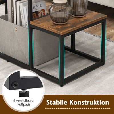 TV-Konsolentisch für 50-Zoll-Fernseher industrielle Medienkonsole mit offenen Ablagen 108 x 40 x 65 cm Rustikales Braun
