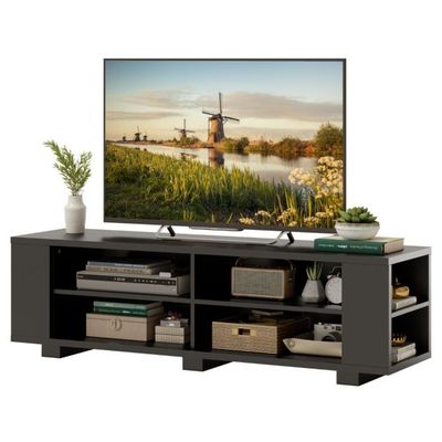 TV-Ständer für Fernseher bis zu 65 Zoll 3-stufige Medienkonsole Schwarz