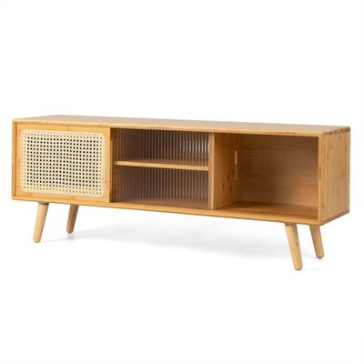 TV-Schrank Moderner TV-Ständer für Fernseher bis 55 Zoll 120,5 x 31 x 45,5 cm Natur
