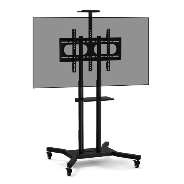 Mobiler TV-Ständer für 32-70 Zoll Fernseher bis zu 50 kg Verstellbarer TV Rollwagen mit Kameraablage