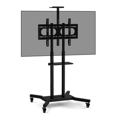 Mobiler TV-Ständer für 32-70 Zoll Fernseher bis zu 50 kg Verstellbarer TV Rollwagen mit Kameraablage