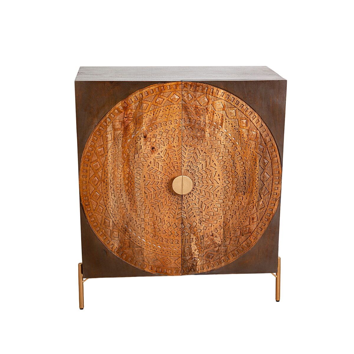 Anrichte Romimex Braun Metall Mango-Holz 80 x 95 x 40 cm