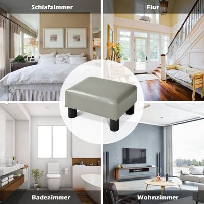 Fusshocker Sitzhocker Fussbank Fussschemel Fussstütze Fussauflage 40 x 30 x 24cm, weiss