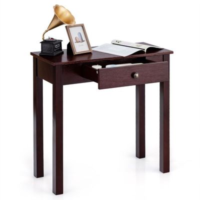 Konsolentisch mit Schublade Eingangstisch schmal Beistelltisch industriell aus Holz 71 x 30 x 71cm Braun