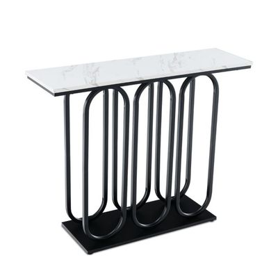 100 cm Konsolentisch aus Kunstmarmor mit Metallrahmen &amp; Kippschutz
