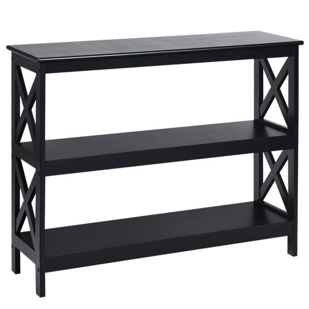 Konsolentisch Beistelltisch Regal Industrie Design mit Ablage Flurtisch 100 x 33 x 80 cm Schwarz