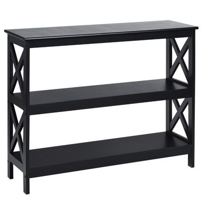 Konsolentisch Beistelltisch Regal Industrie Design mit Ablage Flurtisch 100 x 33 x 80 cm Schwarz