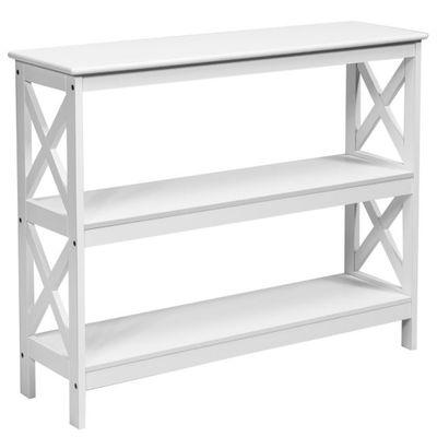 Konsolentisch Beistelltisch Regal Industrie Design mit Ablage Flurtisch 100 x 33 x 80 cm weiss
