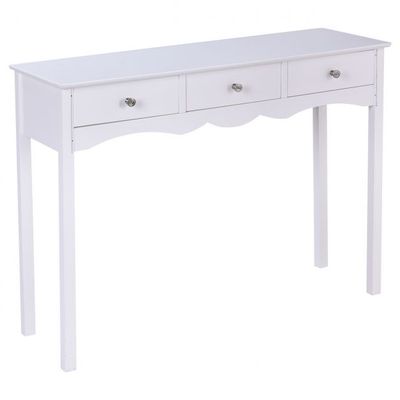 Konsolentisch mit 3 Schubladen 100 x 32 x 75 cm Weiss