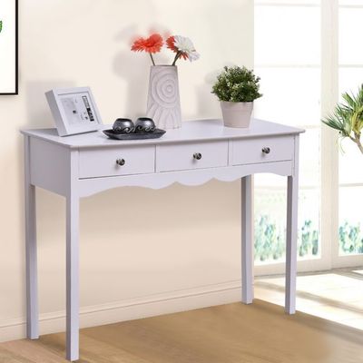Konsolentisch mit 3 Schubladen 100 x 32 x 75 cm Weiss