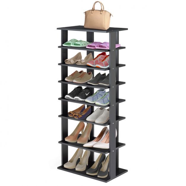 7-stöckiges industrielles vertikales Schuhregal mit mehreren Ebenen &amp; abnehmbarem Brett 110,5 cm
